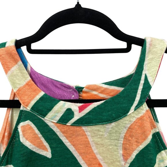 Christian Siriano Colorful Linen Top, Size 1X, Geometric Print‎ Top Multicolored - Picture 3 of 8